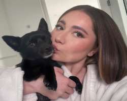 She loves to play with her dog 